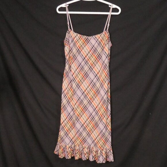 BCBG DRESSES | medium | Plaid Spaghetti Strap Knee Length Dress | Made In USA - Picture 1 of 15